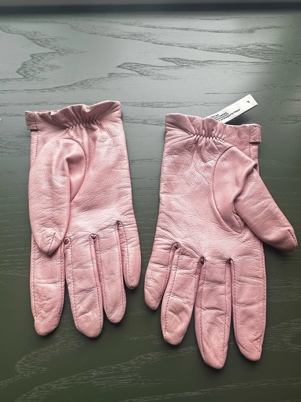 Banana Republic Dusty Pink Leather Buckle Gloves